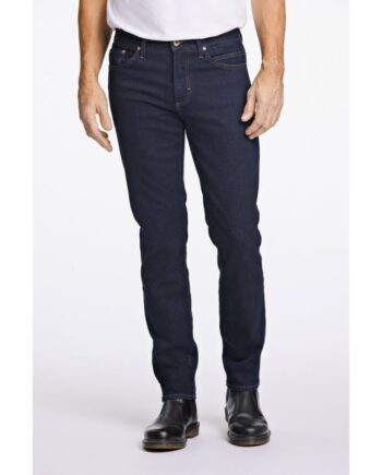 Beige Bison Tapered Fit Superflex Jeans Med Lommer Natur Raw Navy Til Herre - Bison Jeans  - 5714392363173