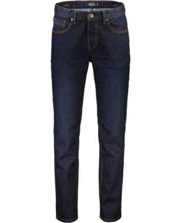 Beige Bison Tapered Fit Superflex Jeans Med Lommer Natur Raw Navy Wash Til Herre - Bison Jeans  - 5714398611995