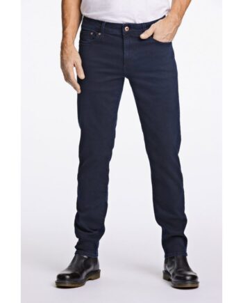 Sort Bison Tapered Fit Superflex Jeans Med Lommer Navy Navy Black Til Herre - Bison Jeans  - 5714396503872