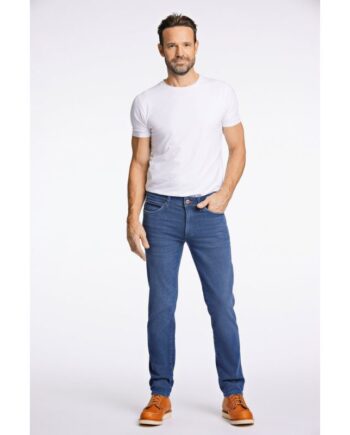 Navy Bison Tapered Fit Superflex Jeans Med Lommer Pure Til Herre - Bison Jeans  - 5714397548841