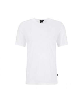 Hvid Boss Kortærmet Merceriseret Tee Shirt Til Herre Slim Fit - Boss Shirt