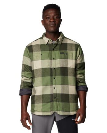 Columbia Windward Shirt Jacket Mens Canteen Windowpane - Shirt  - 195981313390