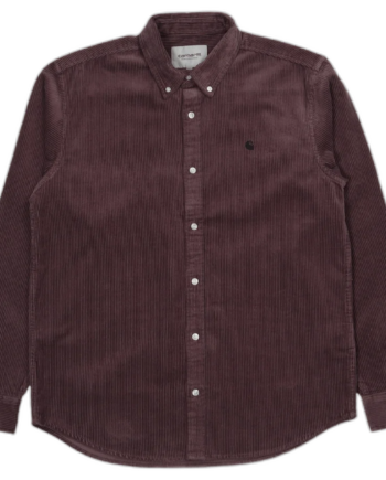 Sort Carhartt Wip Madison Cord Shirt Misty Thistle Black - Carhartt Shirt  - None