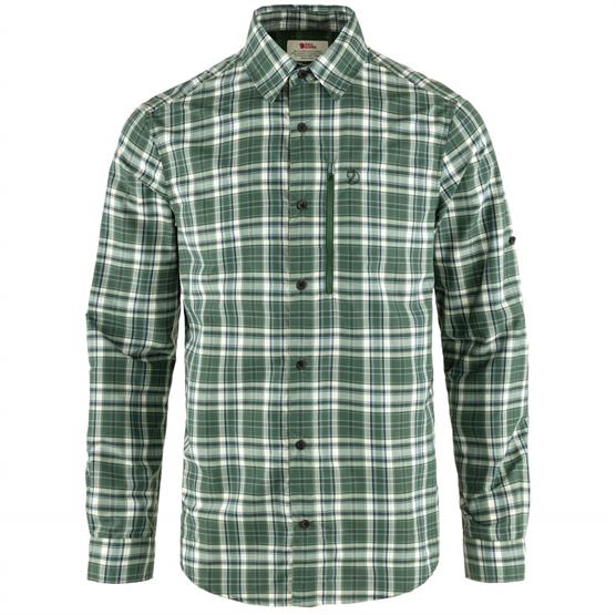 Hvid Fjallraven Abisko Hike Shirt Mens Chalk White Deep Patina - Fjällräven Shirt  - 7323450988371