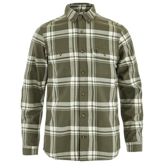 Hvid Fjallraven Vik Lite Flannel Shirt Mens Laurel Green Chalk White - Fjällräven Shirt  - 7323451114403