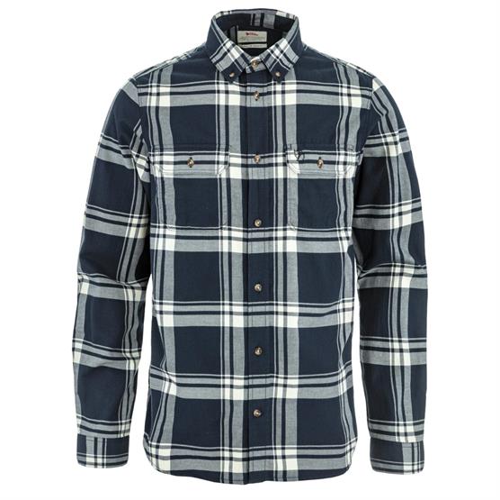 Hvid Fjallraven Vik Lite Flannel Shirt Mens Dark Navy Chalk White - Fjällräven Shirt - 7323451148330