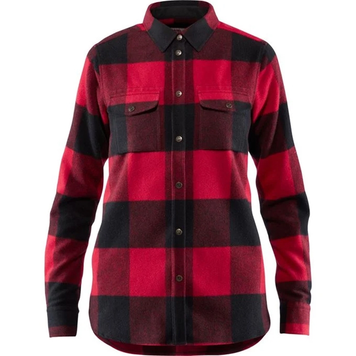 Rød Fjallraven Canada Shirt Kvinder Damer Red 2xl Fleecejakker Softshell - Fjällräven Shirt  - 7323450801878