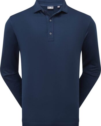 Navy Footjoy Thermoseries Long Sleeve Shirt Herre Poloshirt Langærmet Str Xxxl - Footjoy Shirt
