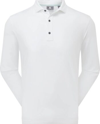 Hvid Footjoy Thermoseries Long Sleeve Shirt Herre Poloshirt Langærmet White Str Xxxl - Footjoy Shirt