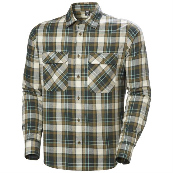 Helly Hansen Mens Lokka Flannel Shirt Dark Jungle Plaid - Helly Hansen Shirt  - 7042040102750