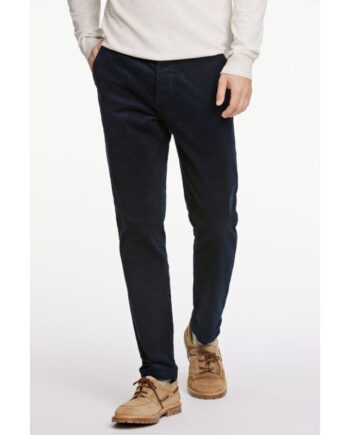 Navy Lindbergh Carrot Fit Superflex Cropped Fløjlsbukser Til Herre - Lindbergh Jeans  - 5714390488977