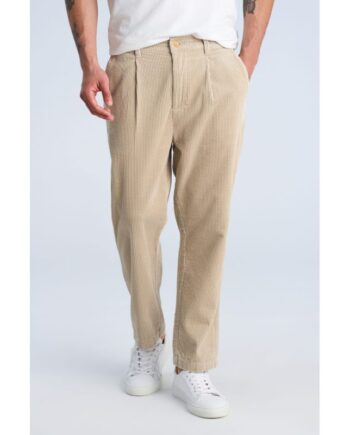 Beige Lindbergh Loose Fit Cropped Fløjlsbukser Lys Stone Til Herre - Lindbergh Jeans  - 5715891557780