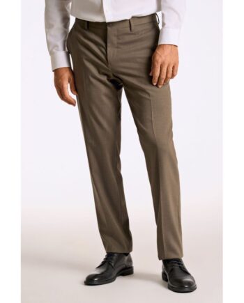 Beige Lindbergh Modern Fit Superflex Pæne Bukser Mørk Sand Meleret Til Herre - Lindbergh Jeans  - 5714399190543