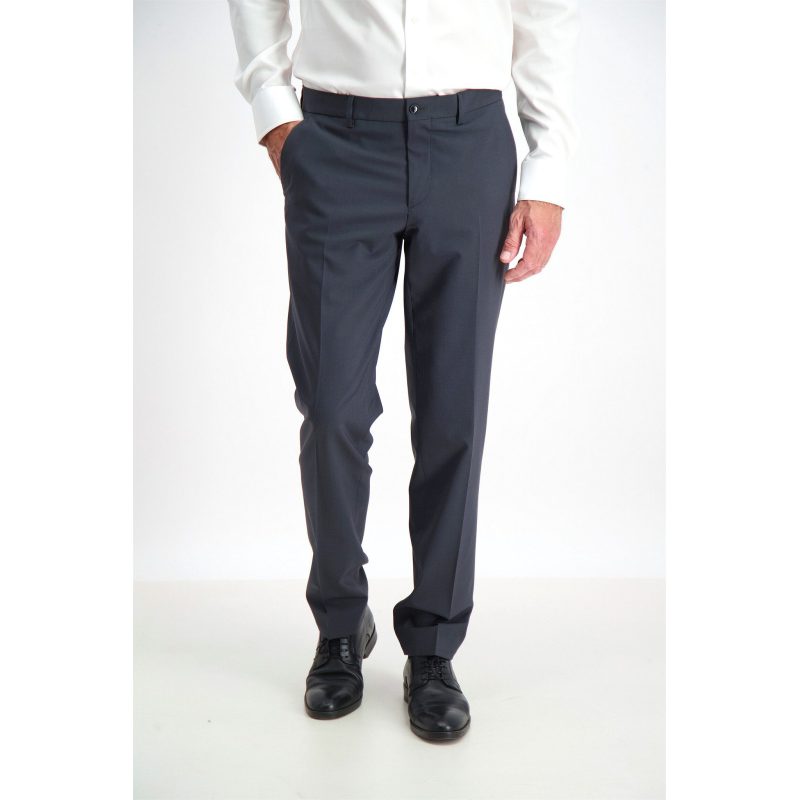 Grå Lindbergh Modern Fit Superflex Pæne Bukser Med Uld Mørke Til Herre - Lindbergh Jeans - 5714396620524