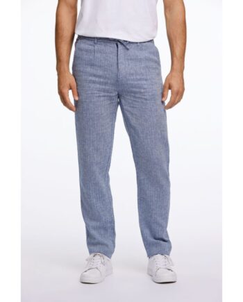 Blå Lindbergh Relaxed Fit Hørbukser Til Herre - Lindbergh Jeans  - 5715778287694