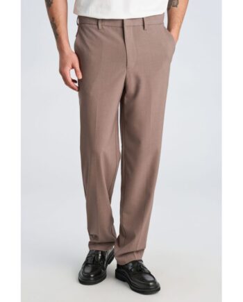 Beige Lindbergh Relaxed Fit Superflex Pæne Bukser Mørk Sand Meleret Til Herre - Lindbergh Jeans  - 5715789729978