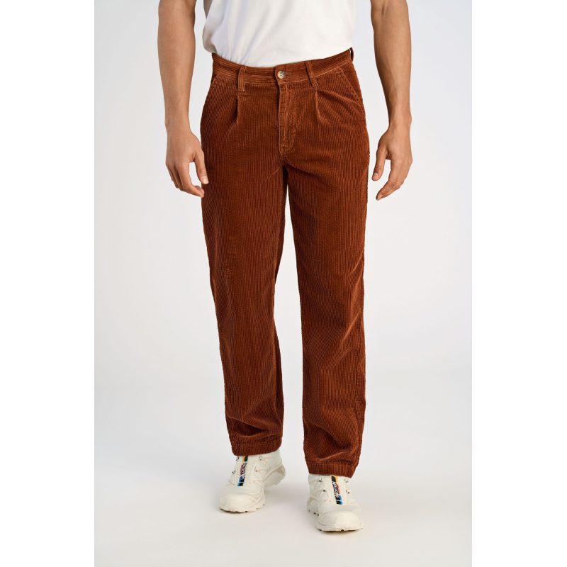 Brun Lindbergh Relaxed Loose Fit Fløjlsbukser Mørk Kobber Til Herre - Lindbergh Jeans - 5715789398983