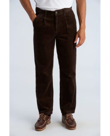 Brun Lindbergh Relaxed Loose Fit Fløjlsbukser Mørke Til Herre - Lindbergh Jeans  - 5715891765420