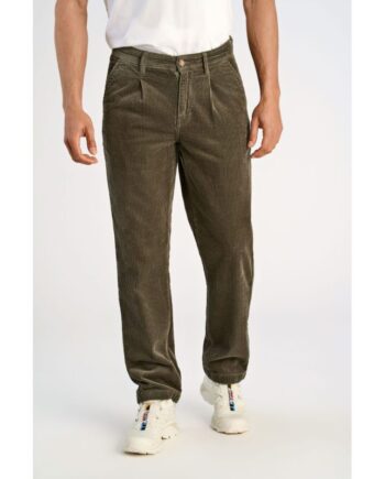 Grøn Lindbergh Relaxed Loose Fit Fløjlsbukser Støvet Army Til Herre - Lindbergh Jeans  - 5715789399096