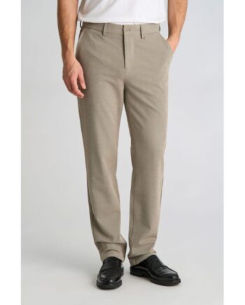 Beige Lindbergh Relaxed Loose Fit Superflex Performance Bukser Sand Meleret Til Herre - Lindbergh Jeans  - 5715789652047