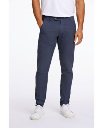 Blå Lindbergh Slim Fit Bukser Med Hør Mørke Til Herre - Lindbergh Jeans  - 5715778312198