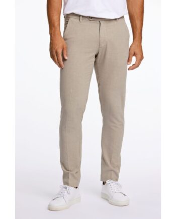 Beige Lindbergh Slim Fit Bukser Med Hør Sand Til Herre - Lindbergh Jeans  - 5715778452306