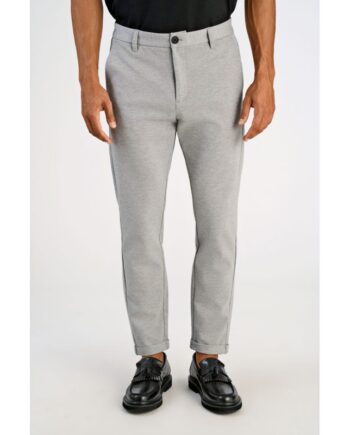 Grå Lindbergh Slim Fit Superflex Cropped Performance Bukser Lyse Meleret Til Herre - Lindbergh Jeans  - 5715986258059