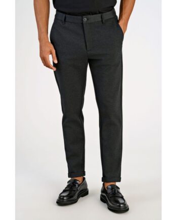Grå Lindbergh Slim Fit Superflex Cropped Performance Bukser Mørke Meleret Til Herre - Lindbergh Jeans  - 5714392450606