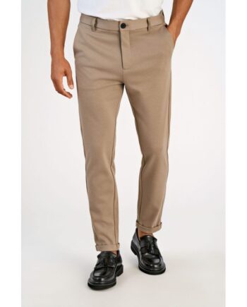 Beige Lindbergh Slim Fit Superflex Cropped Performance Bukser Sand Meleret Til Herre - Lindbergh Jeans  - 5714391387804