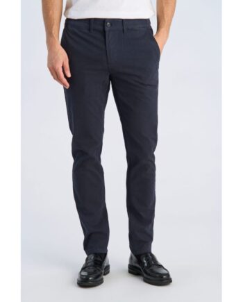 Navy Lindbergh Slim Fit Superflex Printede Strukturerede Chinos Til Herre - Lindbergh Jeans  - 5714397106560