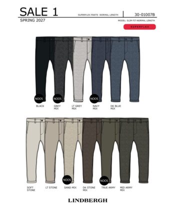 Beige Lindbergh Slim Fit Superflex Ternede Performance Bukser Mørk Stone Meleret Til Herre - Lindbergh Jeans  - 5715891092557