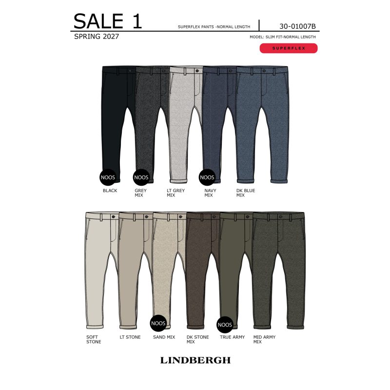 Beige Lindbergh Slim Fit Superflex Ternede Performance Bukser Mørk Stone Meleret Til Herre - Lindbergh Jeans - 5715891092557