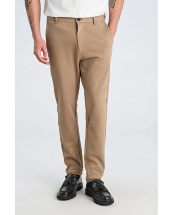 Beige Lindbergh Slim Fit Superflex Ternede Performance Bukser Sand Meleret Til Herre - Lindbergh Jeans  - 5714391306157
