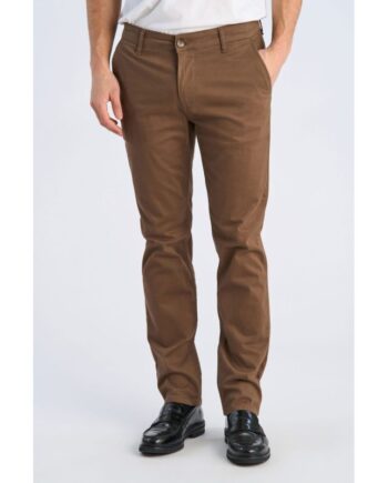 Brun Lindbergh Tapered Fit Superflex Chinos Mørke Til Herre - Lindbergh Jeans  - 5715651085423