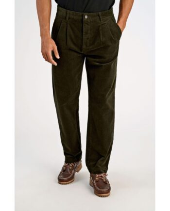 Grøn Lindbergh Wide Fit Superflex Fløjlsbukser Army Til Herre - Lindbergh Jeans  - 5715778845702