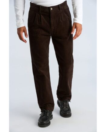 Brun Lindbergh Wide Fit Superflex Fløjlsbukser Mørke Til Herre - Lindbergh Jeans  - 5715891537003