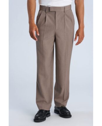 Beige Lindbergh Wide Fit Superflex Pæne Bukser Mørk Sand Meleret Til Herre - Lindbergh Jeans  - 5715891115539