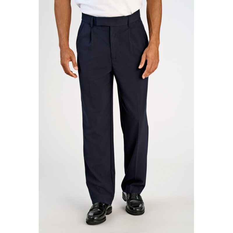 Navy Lindbergh Wide Fit Superflex Pæne Bukser Til Herre - Lindbergh Jeans - 5715789252414