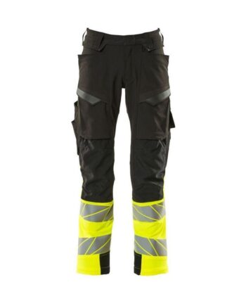 Mascotaccelerate Safe Bukser Knælommer Full Stretch 19179 511 0917 Sort Vis Gul Sort Vis Gul - Mascot Jeans  - 5711074799619
