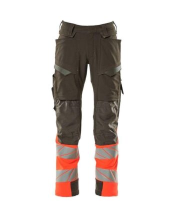Mascotaccelerate Safe Bukser Knælommer Full Stretch 19179 511 18222 Mørk Antracit Vis Rød - Mascot Jeans  - 5711074801619
