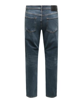 Mørkeblå Only & Sons Weft Ebony Regular Fit Jeans Tonet Denim Til Herre - Only & Sons Jeans