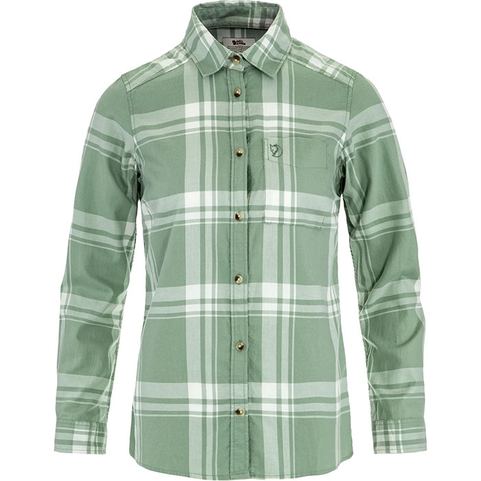 Grøn Fjallraven Vik Lite Flannel Shirt Misty Green Eggshell Skjorter - Fjällräven Shirt  - 7323451153426