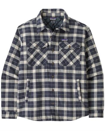 Grøn Patagonia Mens Insulated Fjord Flannel Shirt Evergreen Fjord Smolder Blue - Patagonia Shirt  - 199346024778