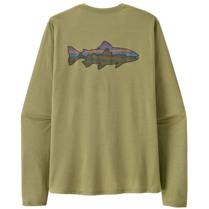 Grøn Patagonia Cap Cool Sun Shirt Fitz Roy Trout Gumtree Green Light Dye - Patagonia Shirt