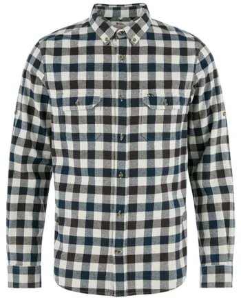 Hvid Fjallraven Skog Shirt Herre Mænd Ampquotslimampquot Chalk White Black Oak Skjorter - Fjällräven Shirt  - 7323451205552