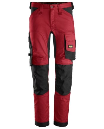 Sort Snickers Allroundwork Stretch Bukser Chilirød 6341 - Snickers Jeans  - 7332515578051