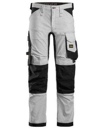 Hvid Snickers Allroundwork Stretch Bukser Sort 6341 - Snickers Jeans  - 7332515361721