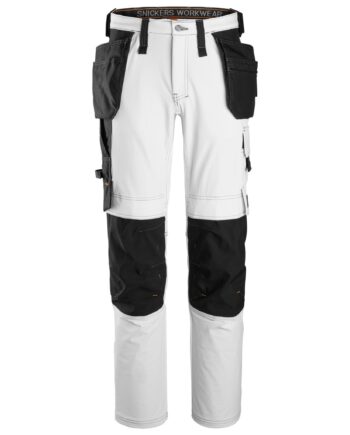 Hvid Snickers Buks Stretch Med Hylsterlommer Sort 6271 - Snickers Jeans  - 7332515577290