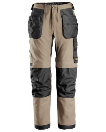 Sort Snickers Bukser Canvas Med Hylsterlommer Khaki 6224 - Snickers Jeans  - 7332515427458