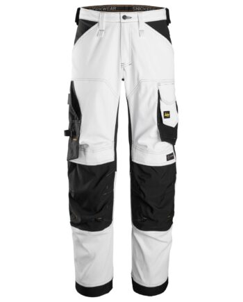 Hvid Snickers Bukser Stretch Lose Fit Sort 6351 - Snickers Jeans  - 7332515578815